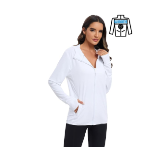 Women's Sun Protection Jacket UPF 50+ Full Zipper Long Sleeve UV Hoodie Shirt